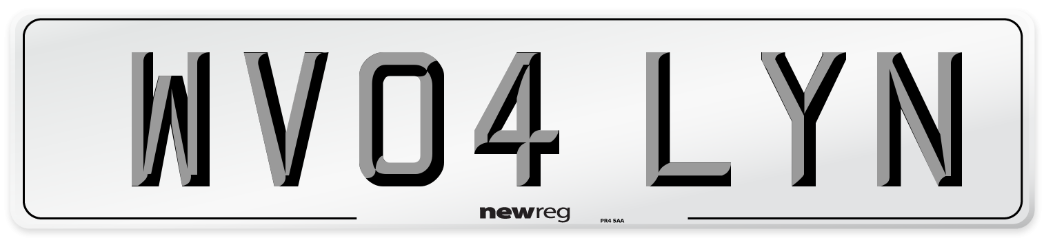 WV04 LYN Number Plate from New Reg